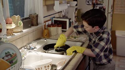 Young Sheldon Angry-Cleans After Being Denied A Trip Out With Friends